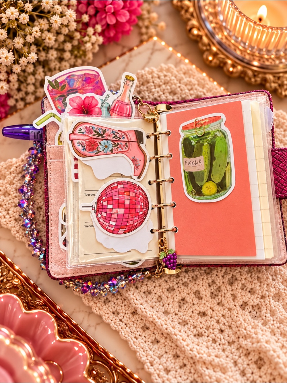 Coach Fuchsia Pink Signature Turnlock Card Holder Wallet - Picture 11 of 13